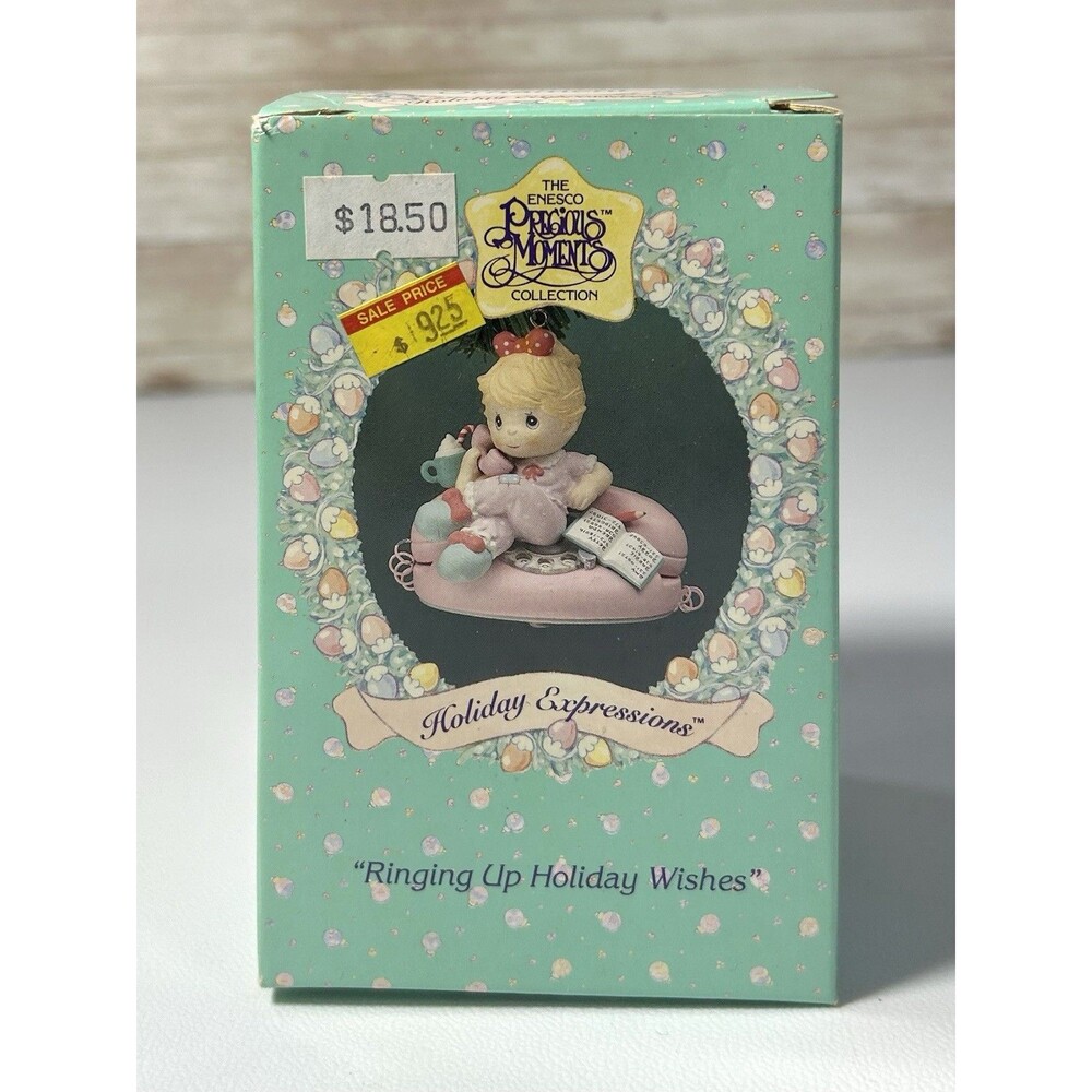1994 Precious Moments "Ringing Up Holiday Wishes" Christmas Ornament #550787